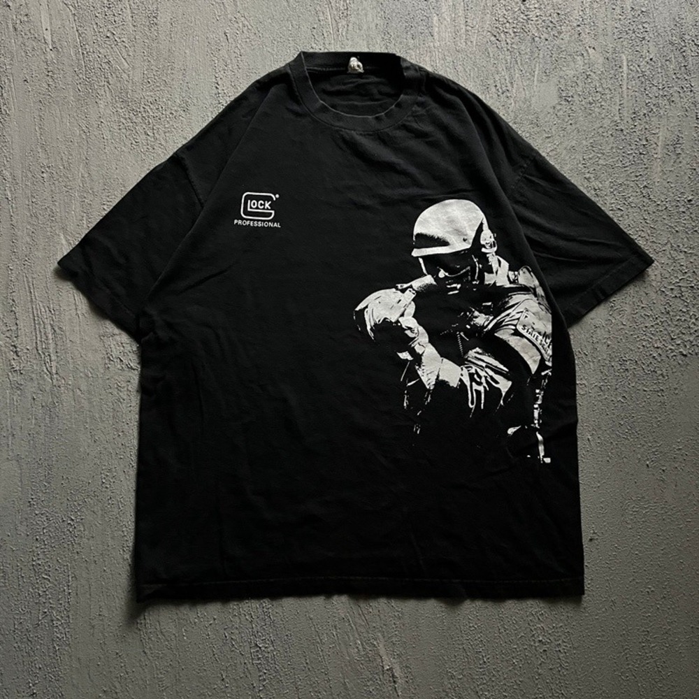 Vintage Glock Shirt 2XL Black 2000s Y2K SWAT Guns